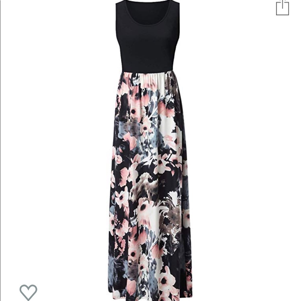 💕Sleeveless Tank Top Floral Print Maxi Dress